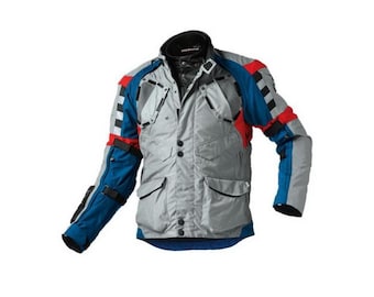 Pro 3 Motorrad Rallye Grey Blue Men's Motorcycle Riding Jacket & Pant CE Approved