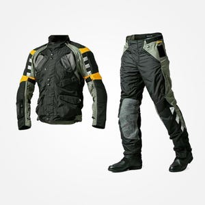 Pro 3 BMW Motorrad Rallye Black Yellow Jacket and Pant Motorcycle Touring Suit | All-Season