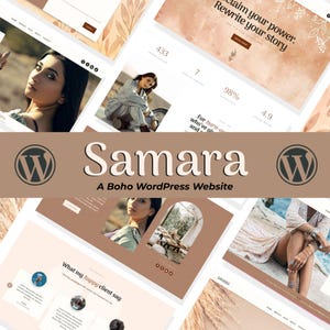 Boho WordPress Template for Coaches & Healers | Samara Theme | Feminine Website Design | Digital Download