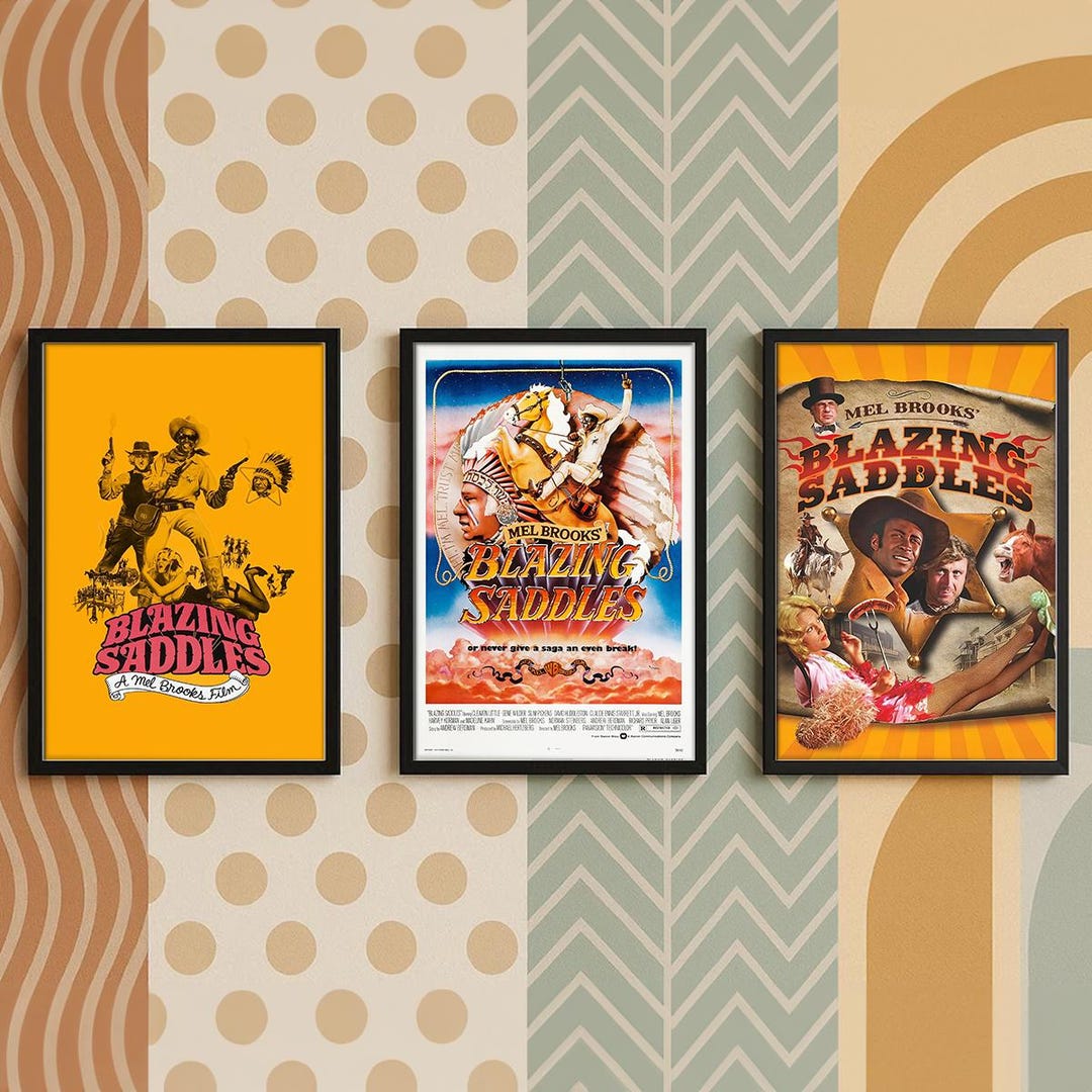 Blazing Saddles Movie Poster, High Quality Canvas Print, Home Theatre ...