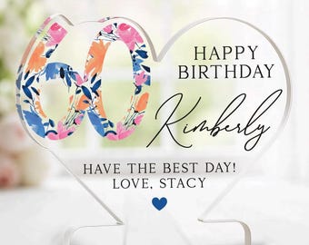 Happy Birthday Gift Plaque, Personalized Birthday Gift with Name, 50th Birthday Gift, 30th Birthday Gift, 40th Birthday Gift for Her
