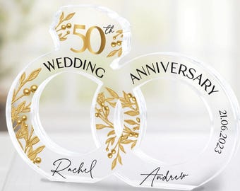 50th Wedding Anniversary Gift, Gold Wedding Anniversary Acrylic Plaque, 50th Anniversary Gift, Gold Anniversary Plaque, Gift for Couple