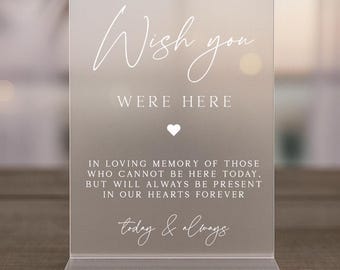 Wish You Were Here Sign for Wedding, Memorial Wedding Sign, Custom Wedding Signs, In Loving Memory Wedding Sign