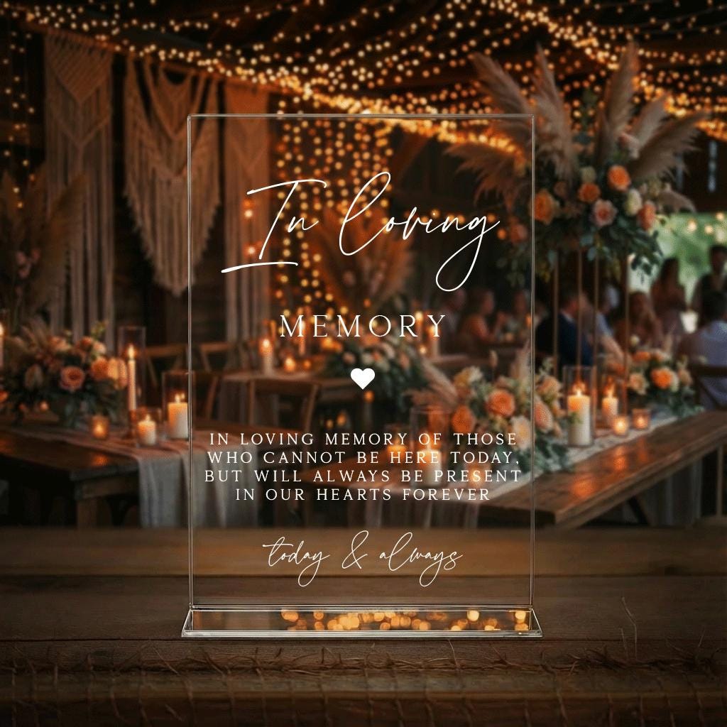 In Loving Memory Wedding Sign, Wedding Memorial Sign, Wedding Table ...