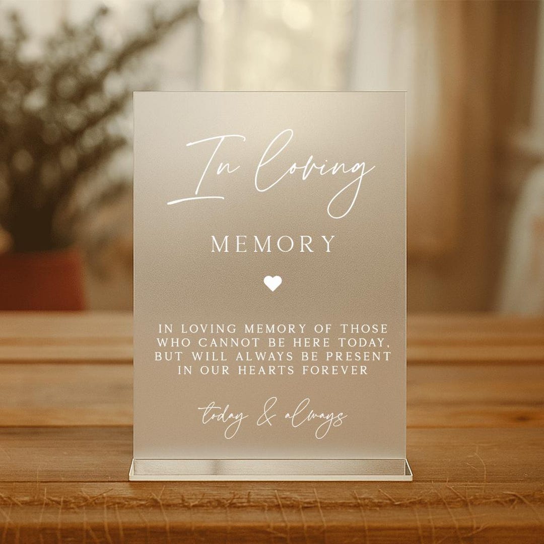 Memory Sign In Loving Memory Wedding Sign, Wedding Memorial Sign, Wedding Table ...