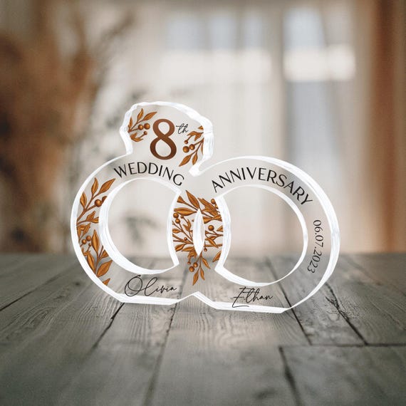 8th Wedding Anniversary Gift, Personalized 8th Anniversary Acrylic