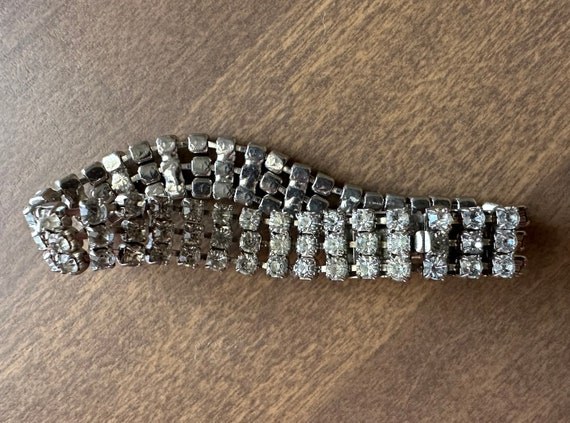 Art Deco 1920’s Three Strand Rhinestone Bracelet - image 5