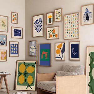 Färgglad bohemisk väggkonst för sovrum, 20 st (digital nedladdning)