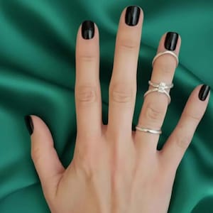 Ensemble de bagues pour l'arthrite faites main en argent sterling, anneau d'articulation avec attelle