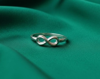 Bague infinity délicate en argent sterling, bijoux d'amitié