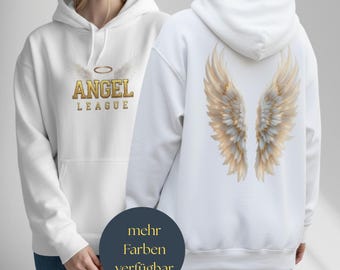 Uniseks Angel Wings-hoodie: oversized trui in collegestijl