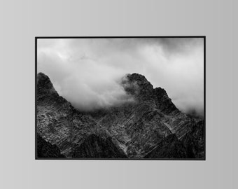 Utah Mountains Fine Art Print, Wasatch Mountains, Black and White Nature Photograph