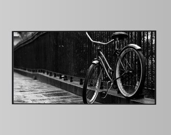 Bicycle Photography, Black and White, French Quarter, New Orleans, Rainy Day