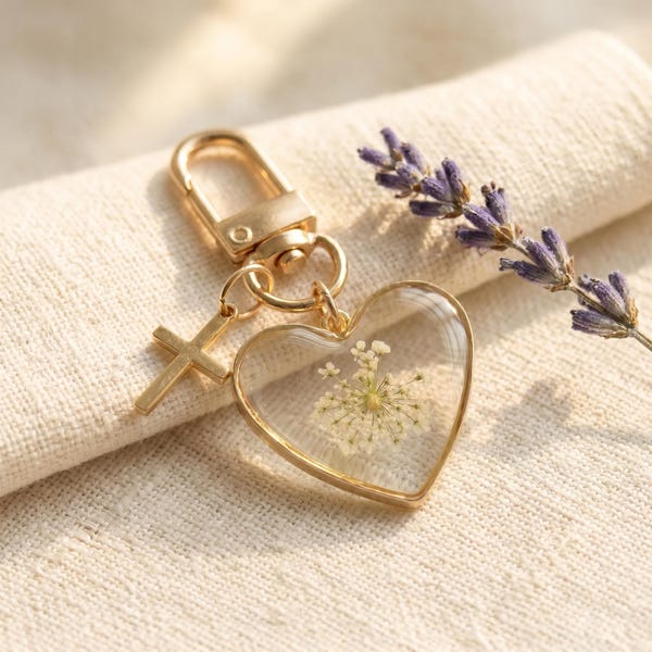 Mosterdzaad sleutelhanger gepersonaliseerd, christelijk kruis sleutelhanger, geloof cadeau, aangepaste sleutelhanger, religieus cadeau, sympathie Memorial cadeau, doopcadeau