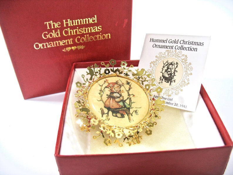 Vintage HUMMEL Christmas Ornament Original Box Apple Tree image 0