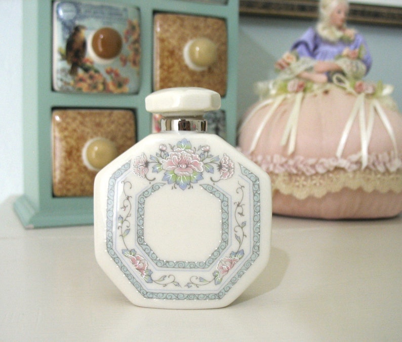 Lenox Perfume Bottle with Stopper Charleston Pattern Roses image 0