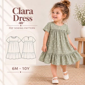 Dress Sewing Pattern For Kids, Toddler Ruffle Dress PDF, Kids Dress Pattern, Girls Summer Dress, Gathered Tiered Dress, Baby Dress Pattern