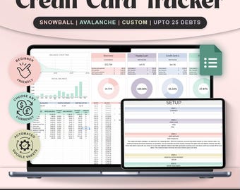 Credit Card Debt Payoff Tracker Google Sheets Debt Snowball Spreadsheet Avalanche Calculator loan payoff planner Log Credit Score dashboard