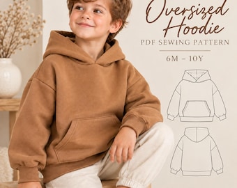 Kids Oversized Hoodie Pattern, Boys Hoodie Sewing Pattern, Toddler Sweatshirt Hoodie, Children Winter Top Beginner Friendly Pattern