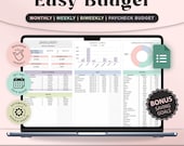 Easy Monthly Budget Planner Google Sheets Template Simple Paycheck Biweekly Budgeting Spreadsheet Finance Expense Tracker for Beginners