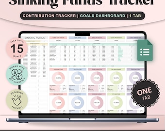 Sinking funds tracker Google sheet savings tracker spreadsheet Personal Finance Planner Cash Savings Spreadsheet Template Plan digital