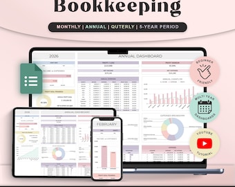 Ultimate Bookkeeping Spreadsheet Template Google Sheet Sales Tax Accounting Bookkeeping Tracker Income and Expense digital download