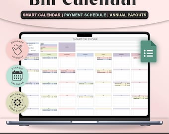 Bill tracker Spreadsheet bill calendar google sheet Monthly Bill Payment planner budget calendar Personal Finance budget tracker template