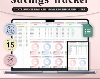 Savings tracker Google sheet Sinking Funds Tracker spreadsheet Financial planner personal finance package Template Plan digital download