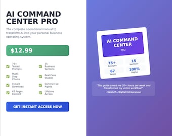AI Command Center PRO: 75+ ChatGPT Prompts & Automation Workflows for Business (Instant Download)