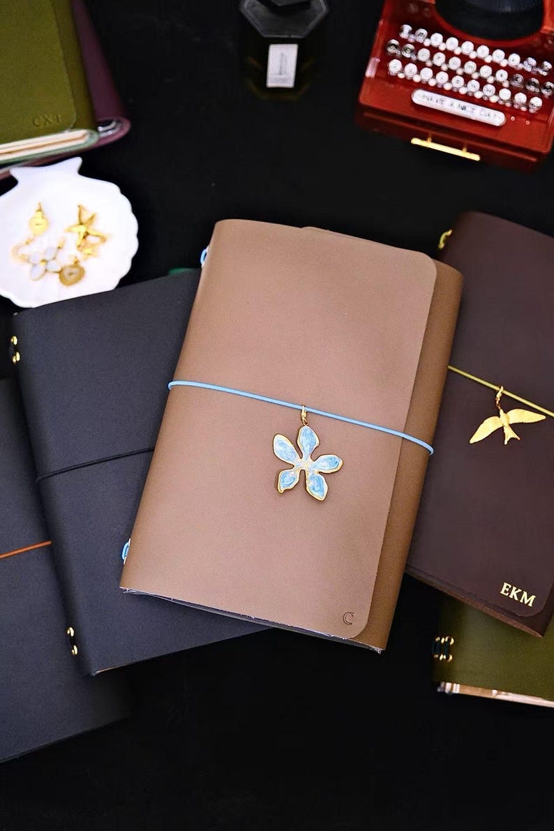 Personalized A5 Trifold Vegetable Tanned Leather Journal: Refillable Traveler's Journal-Foil stamping image 16