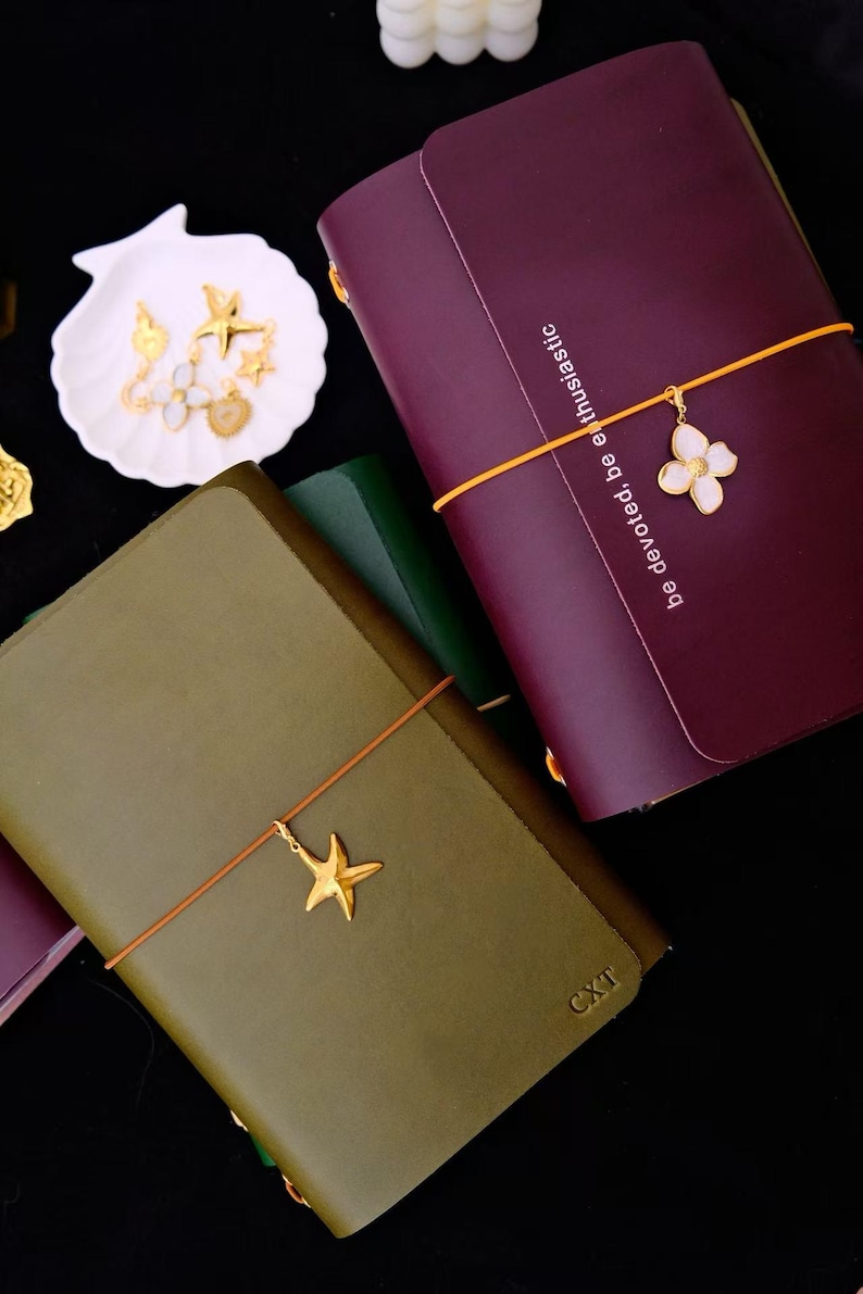 Personalized A5 Trifold Vegetable Tanned Leather Journal: Refillable Traveler's Journal-Foil stamping image 2