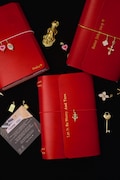 Personalized A5 Trifold Vegetable Tanned Leather Journal: Refillable Traveler's Journal-Foil stamping product logo