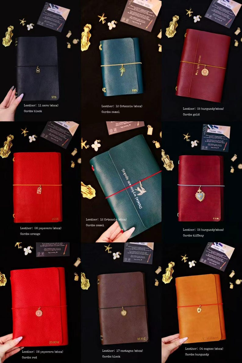 Personalisiertes A5 Trifold Pflanzlich gegerbtes Leder Journal: Nachfüllbares Traveler's Journal-Foil stamping Bild 7