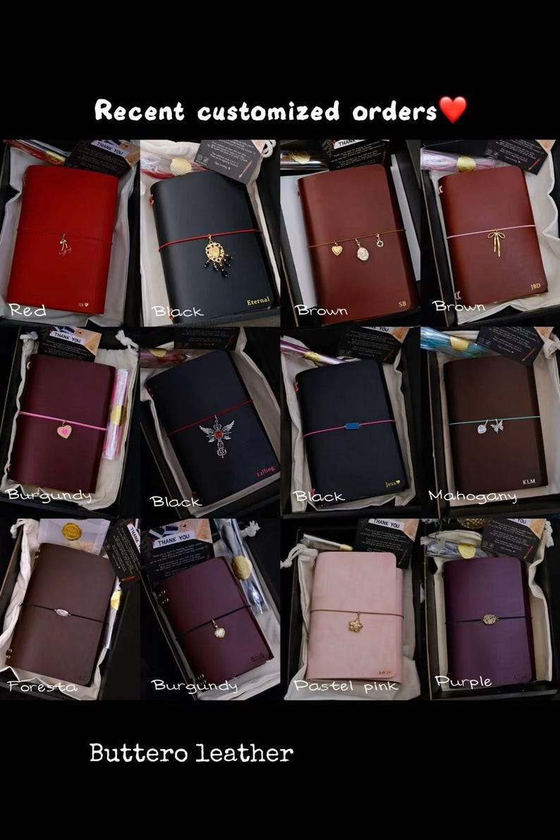 Personalisiertes A5 Trifold Pflanzlich gegerbtes Leder Journal: Nachfüllbares Traveler's Journal-Foil stamping Bild 4