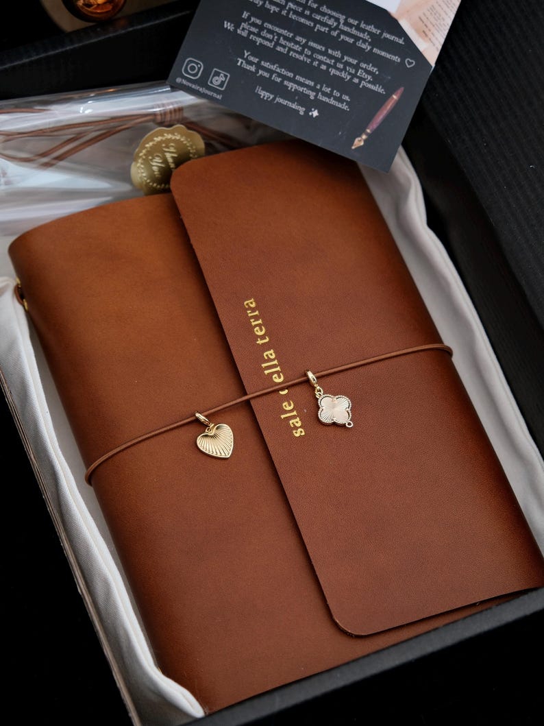 Personalisiertes A5 Trifold Pflanzlich gegerbtes Leder Journal: Nachfüllbares Traveler's Journal-Foil stamping Bild 19