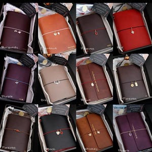 Personalisiertes A5 Trifold Pflanzlich gegerbtes Leder Journal: Nachfüllbares Traveler's Journal-Foil stamping Bild 5