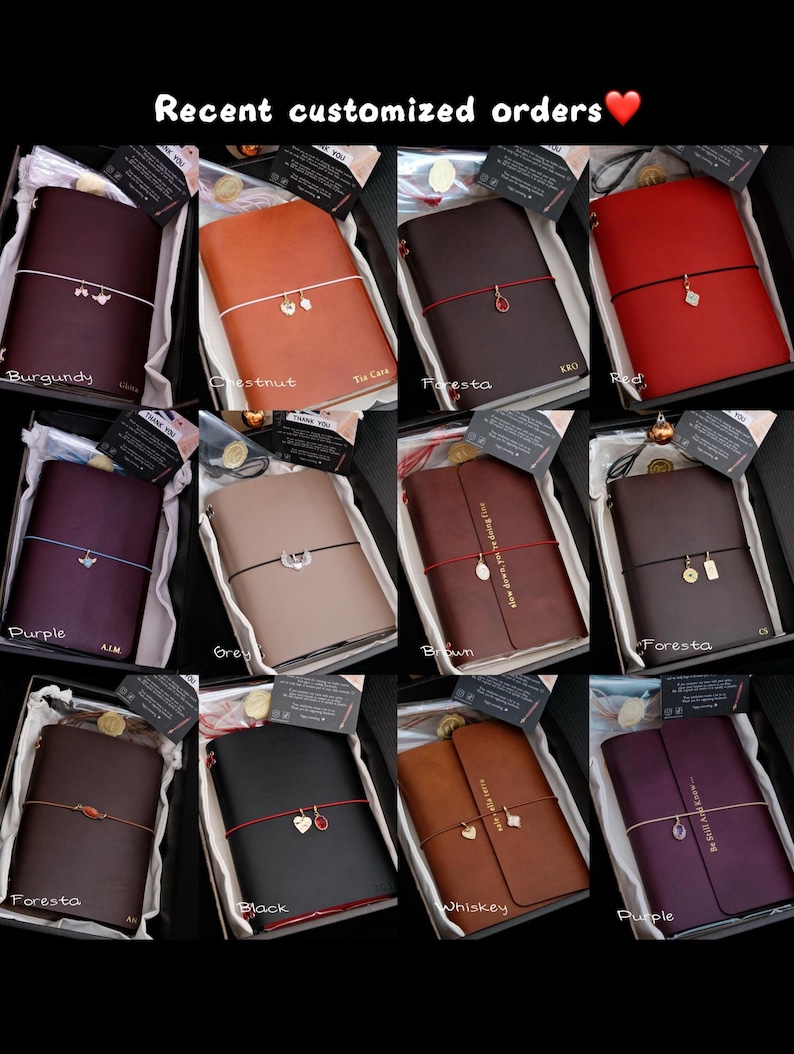Personalisiertes A5 Trifold Pflanzlich gegerbtes Leder Journal: Nachfüllbares Traveler's Journal-Foil stamping Bild 5
