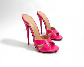 Handmade Stiletto Mules | 16cm Ultra High Heels | Custom Shoes