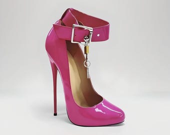 Zapatos de tacón de aguja con punta redonda y cierre de hebilla – Tacón de 16 cm / 6"