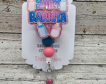 Baby Barista Badge Reel | NICU Nurse Retractable ID Holder