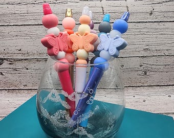 Butterfly Beaded Pen | Handmade Pastel Stationery Gift