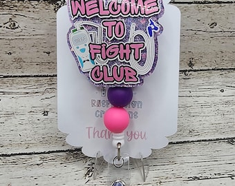 Fight Club Nurse Badge Reel | Funny Healthcare ID Holder