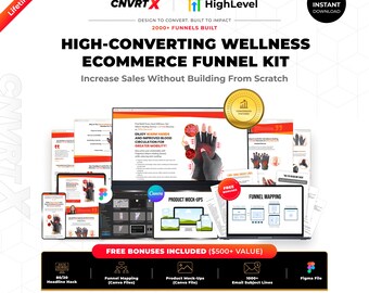 GoHighLevel Wellness Product Funnel Template | Arthritis Gloves eCommerce Sales Funnel | GHL Landing Page | Figma File + Commercial License