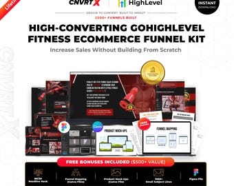 GoHighLevel Fitness eCommerce Funnel Template | Gym Equipment Sales Funnel | GHL Landing Page | Figma Source File | Commercial License