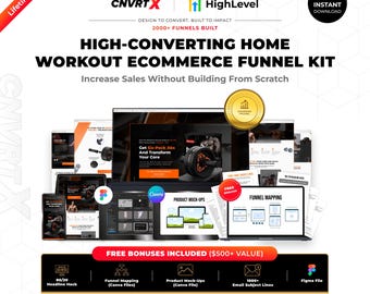 GoHighLevel Home Workout Funnel Template | Ab Roller Wheel Sales Funnel | GHL Fitness Product Landing Page | Figma File + Commercial License