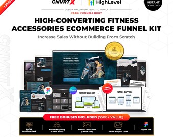GoHighLevel Fitness Supplement Funnel Template | Fitness eCommerce Sales Funnel | Gym Product Landing Page | Figma File + Commercial License