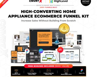 GoHighLevel Home Appliance Funnel Template | Air Humidifier eCommerce Sales Funnel | GHL Landing Page | Figma File + Commercial License