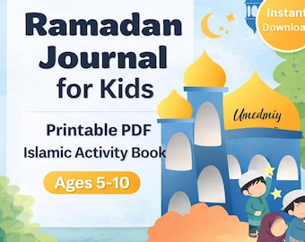 Kids Ramadan Journal | Islamic Activity Book, Muslim Planner (PDF Printable)