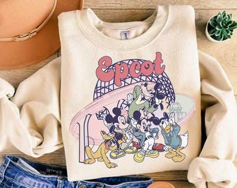 Vintage Disney Epcot Mickey i Przyjaciele PNG, Disney Epcot World Tour do pobrania w wersji cyfrowej, Disney PNG plik, Disney Family Trip Digital File