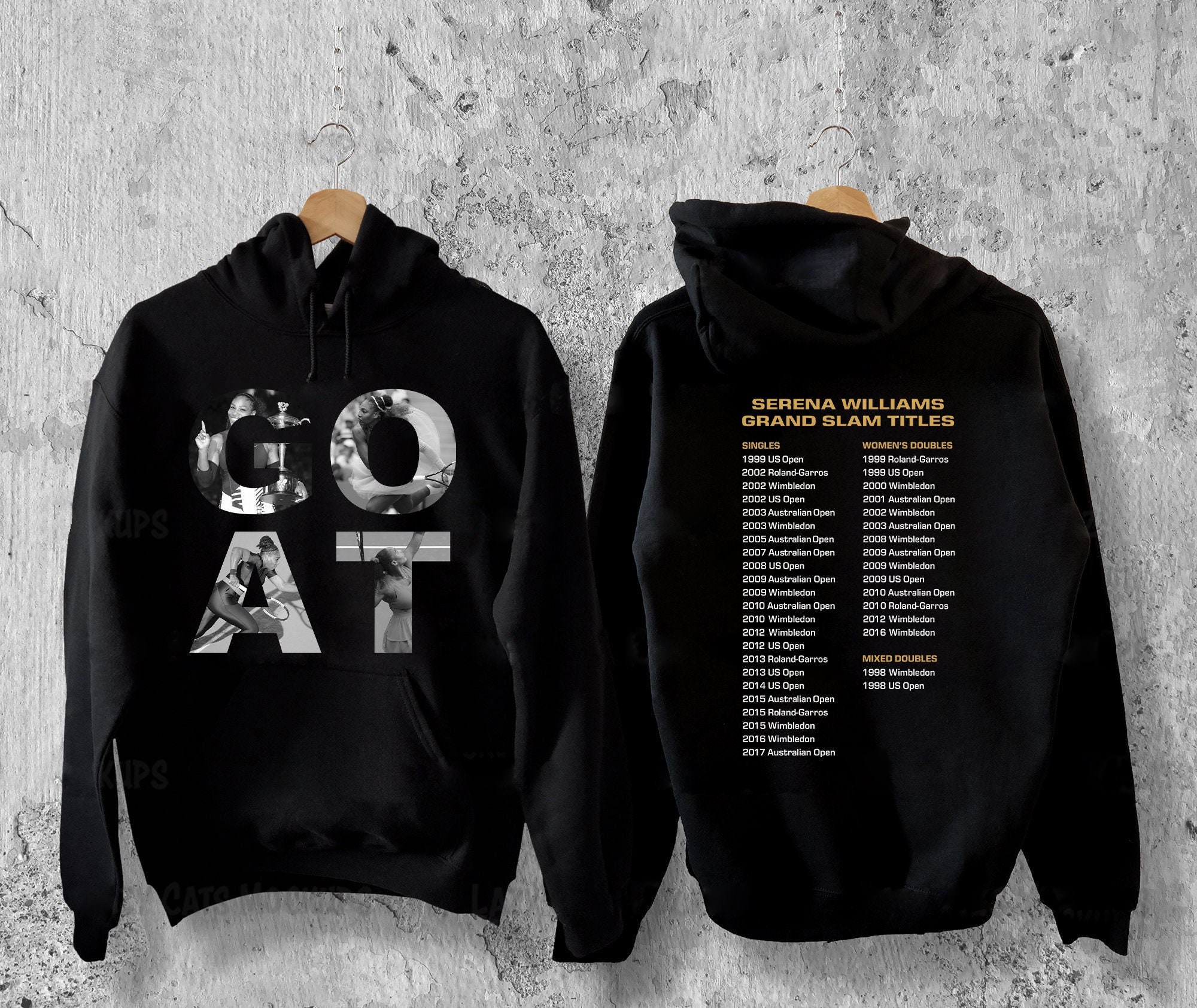 Discover Serena Williams Goat Double sided hoodie